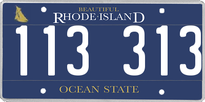 RI license plate 113313