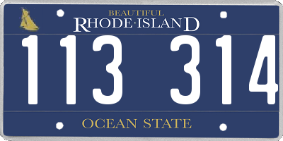 RI license plate 113314