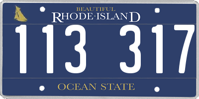 RI license plate 113317