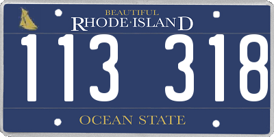 RI license plate 113318