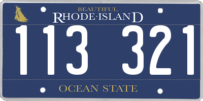 RI license plate 113321