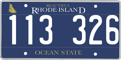 RI license plate 113326