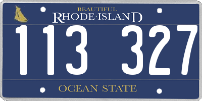RI license plate 113327
