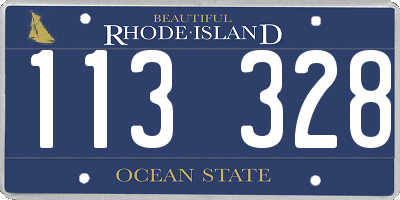 RI license plate 113328