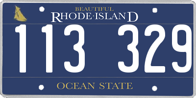 RI license plate 113329