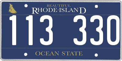 RI license plate 113330