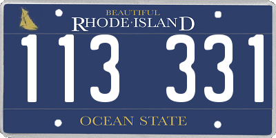 RI license plate 113331