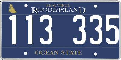 RI license plate 113335