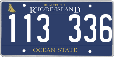 RI license plate 113336
