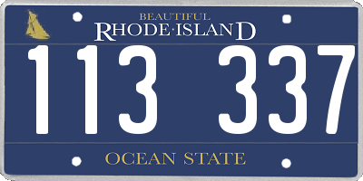 RI license plate 113337