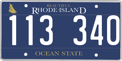 RI license plate 113340