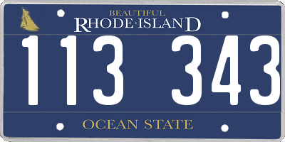 RI license plate 113343