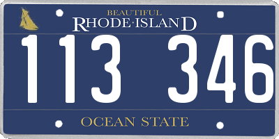 RI license plate 113346