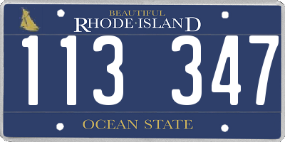 RI license plate 113347