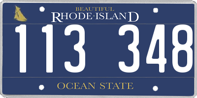 RI license plate 113348