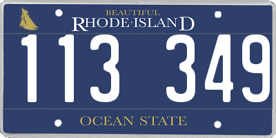 RI license plate 113349