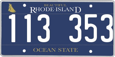 RI license plate 113353