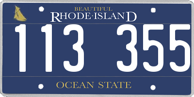 RI license plate 113355