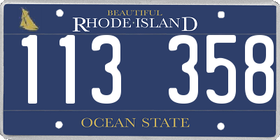 RI license plate 113358