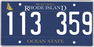 RI license plate 113359