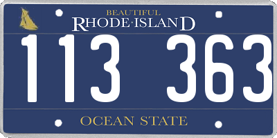 RI license plate 113363
