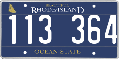 RI license plate 113364