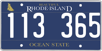 RI license plate 113365
