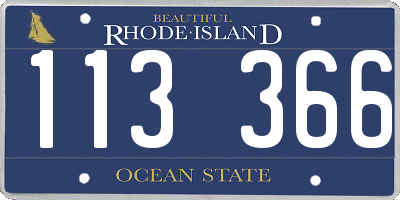 RI license plate 113366