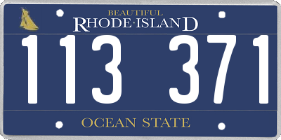 RI license plate 113371