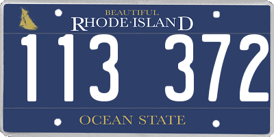 RI license plate 113372