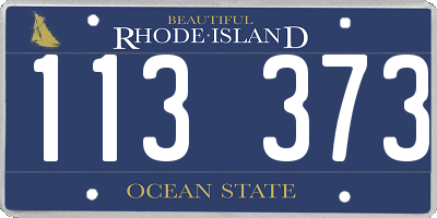 RI license plate 113373