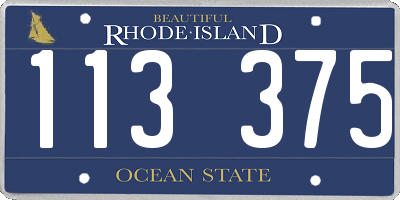 RI license plate 113375