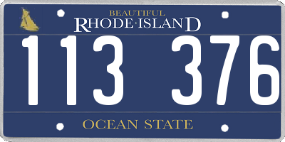 RI license plate 113376