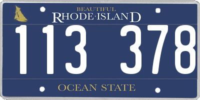 RI license plate 113378