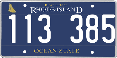 RI license plate 113385