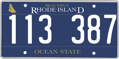 RI license plate 113387