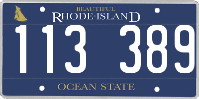 RI license plate 113389