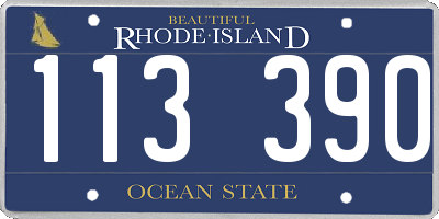 RI license plate 113390