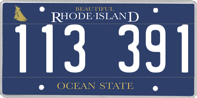 RI license plate 113391