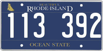 RI license plate 113392