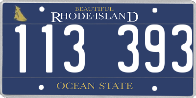 RI license plate 113393