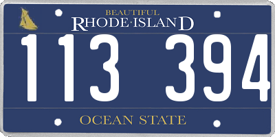 RI license plate 113394