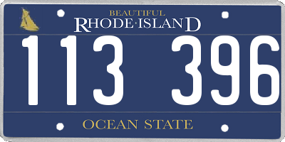 RI license plate 113396