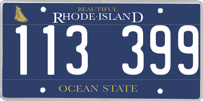 RI license plate 113399