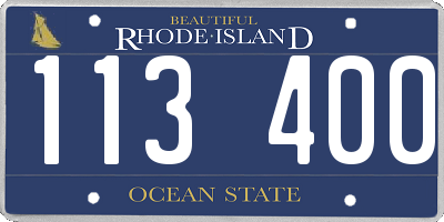 RI license plate 113400