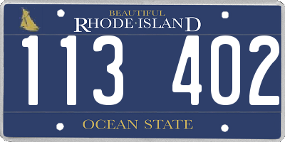 RI license plate 113402