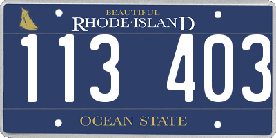 RI license plate 113403
