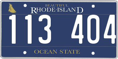RI license plate 113404