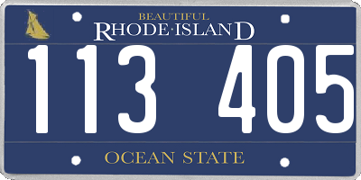 RI license plate 113405