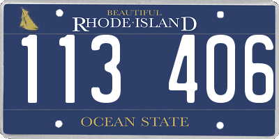 RI license plate 113406